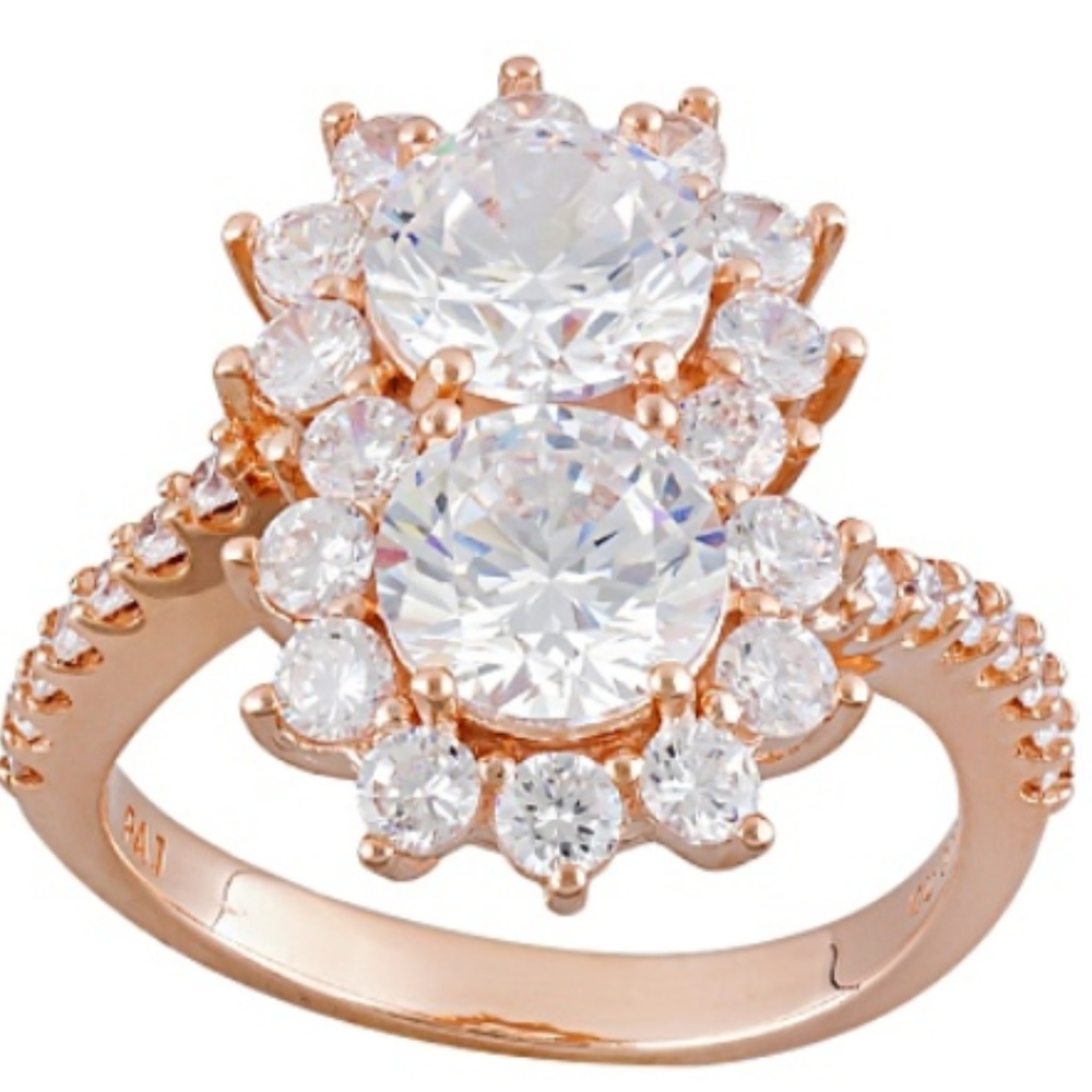 18k Rose Gold over Sterling Eterno Ring SZ 10